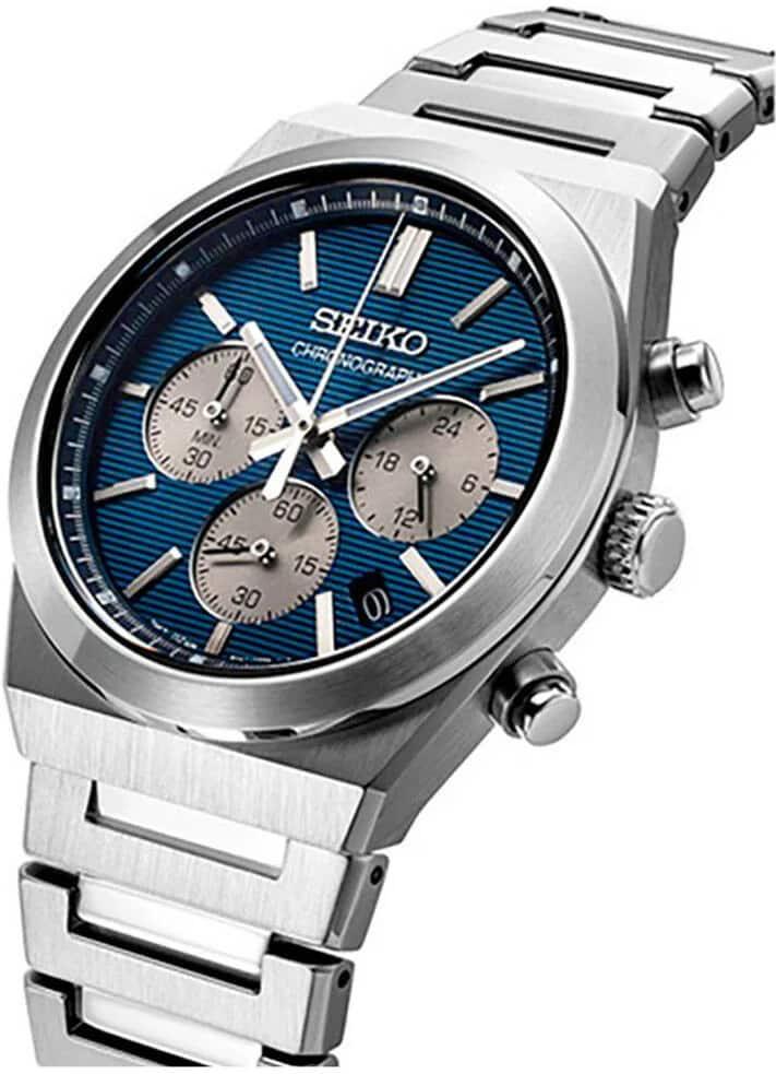 Seiko Sport Watch SSB453P1 Quartz Chronograph WR100 Sapphire Blue New