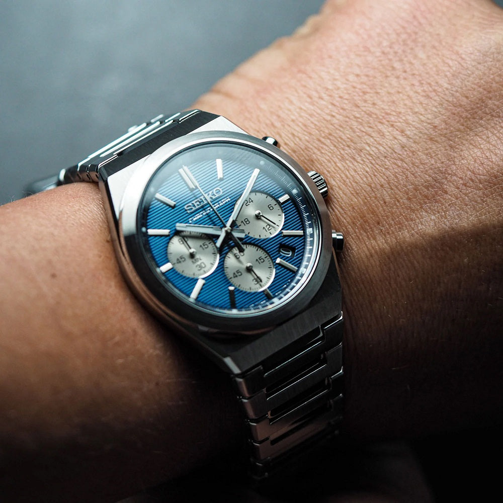 Seiko Sport Watch SSB453P1 Quartz Chronograph WR100 Sapphire Blue New