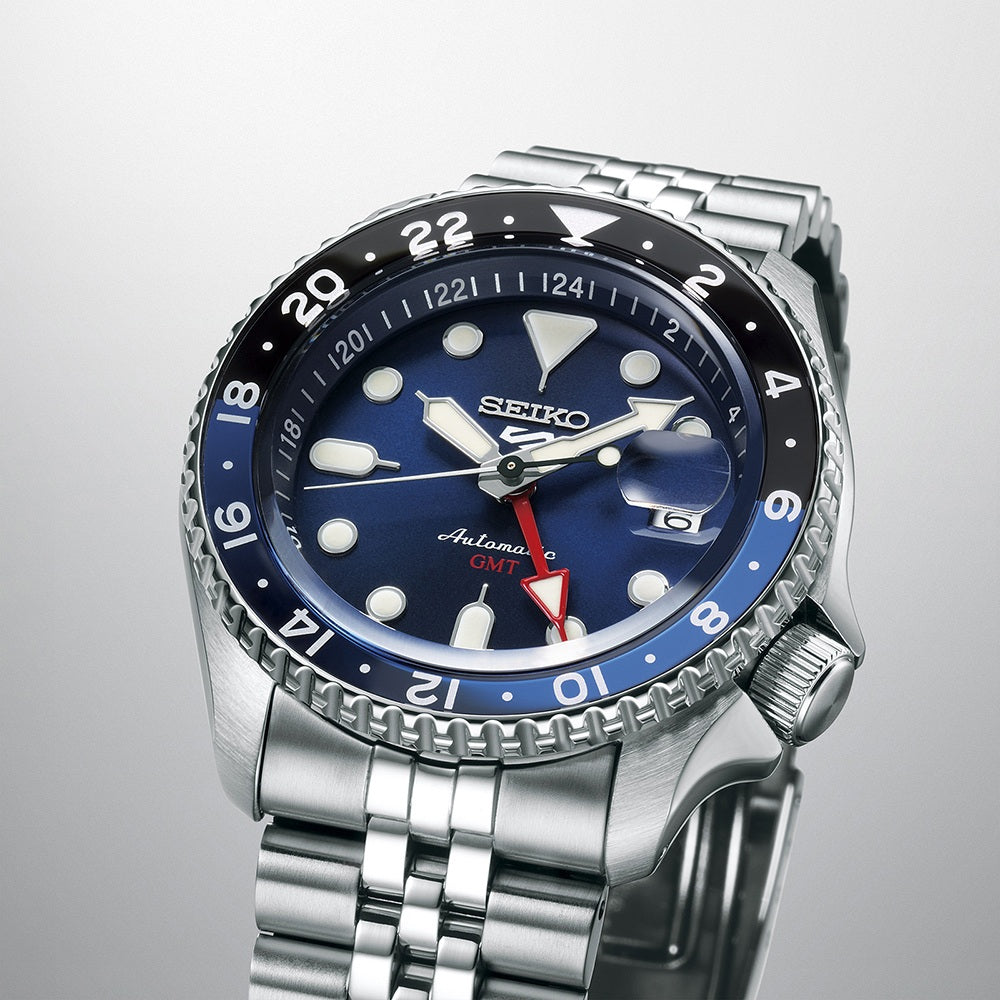 Seiko 5 Sports Automatic GMT SSK003K1 Watch Wr100 Deep BLUE 4R34 New