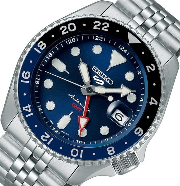 Seiko 5 Sports Automatic GMT SSK003K1 Watch Wr100 Deep BLUE 4R34 New