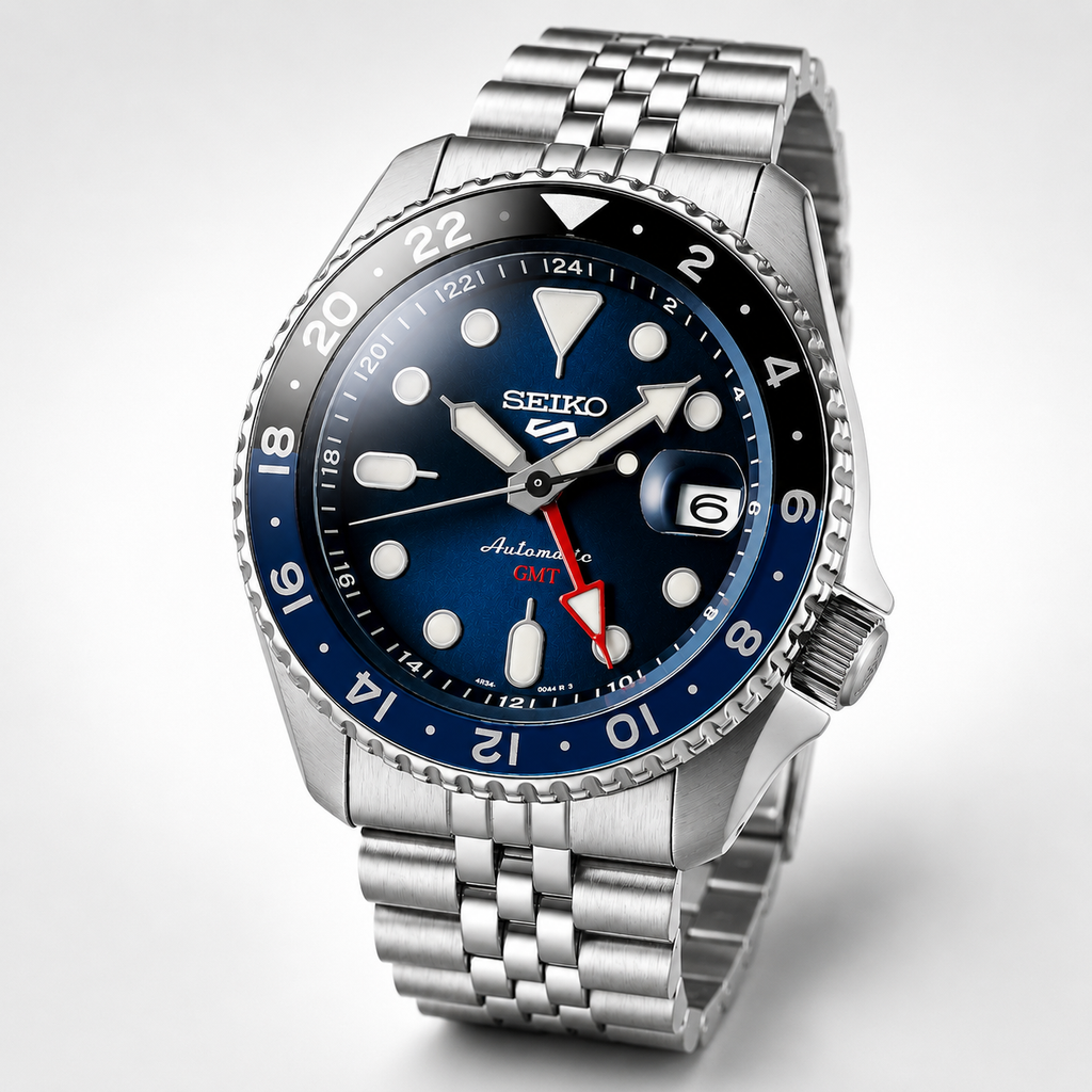 Seiko 5 Sports Automatic GMT SSK003K1 Watch Wr100 Deep BLUE 4R34 New