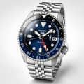 Seiko 5 Sports Automatic GMT SSK003K1 Watch Wr100 Deep BLUE 4R34 New
