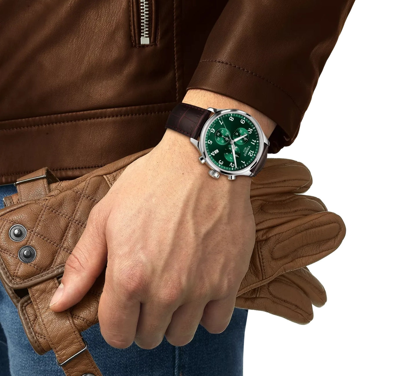Tissot Chrono XL Classic Watch 45mm T116.617.16.092.00 WR100 SWISS MADE Green Dial