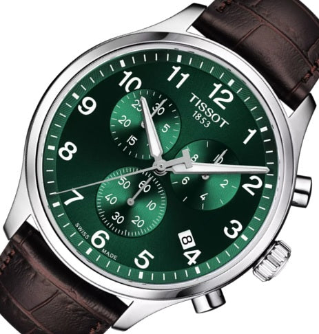 Tissot Chrono XL Classic Watch 45mm T116.617.16.092.00 WR100 SWISS MADE Green Dial