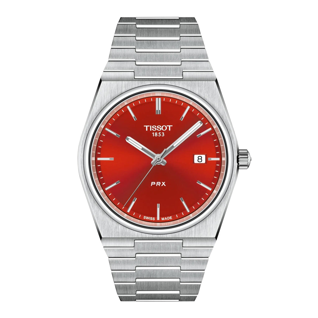 Tissot PRX 40mm Watch T137.410.11.421.00 WR100 SWISS MADE Quartz Red New