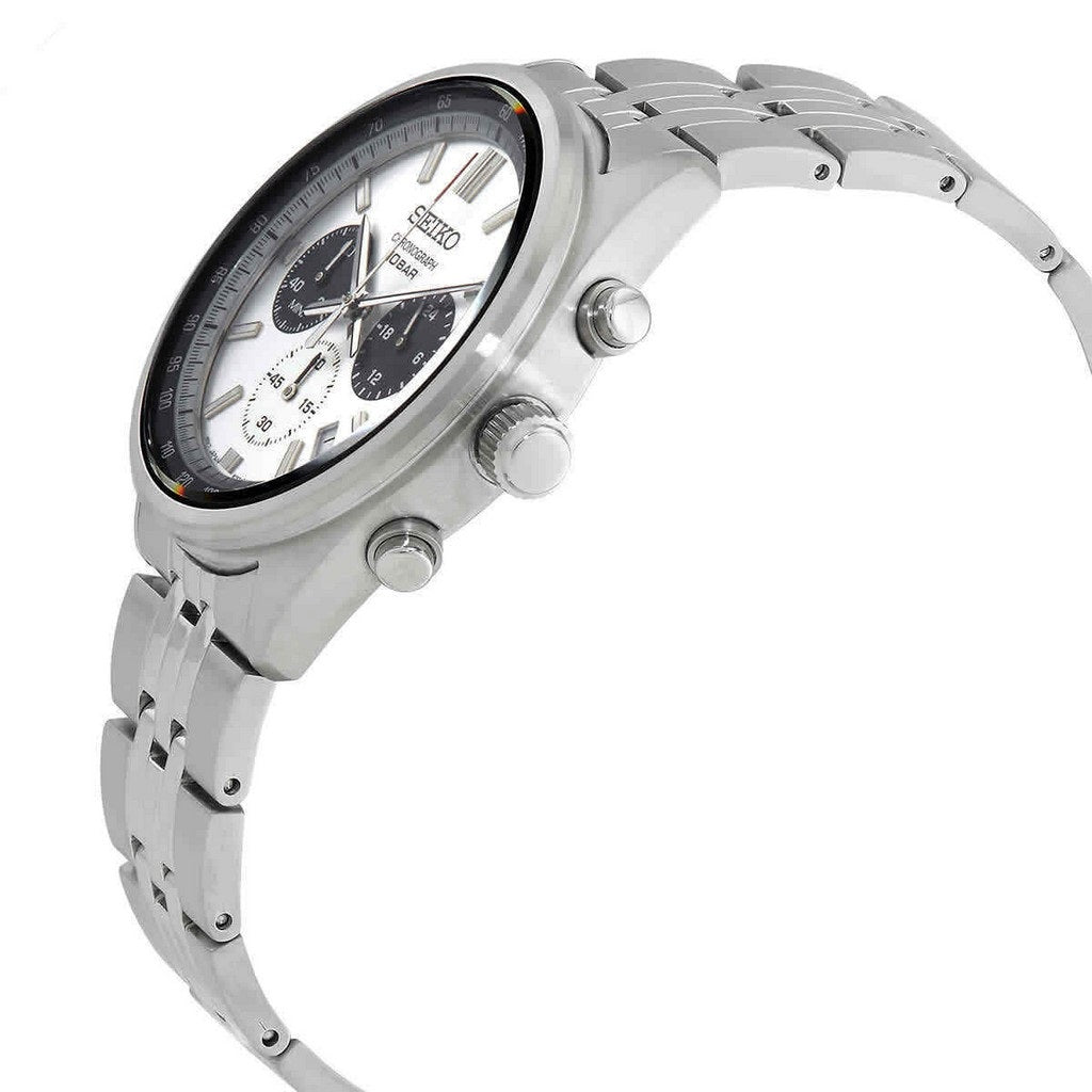 Seiko Sport Watch SSB425P1 Classic Quartz Chronograph WR100 'Panda' New
