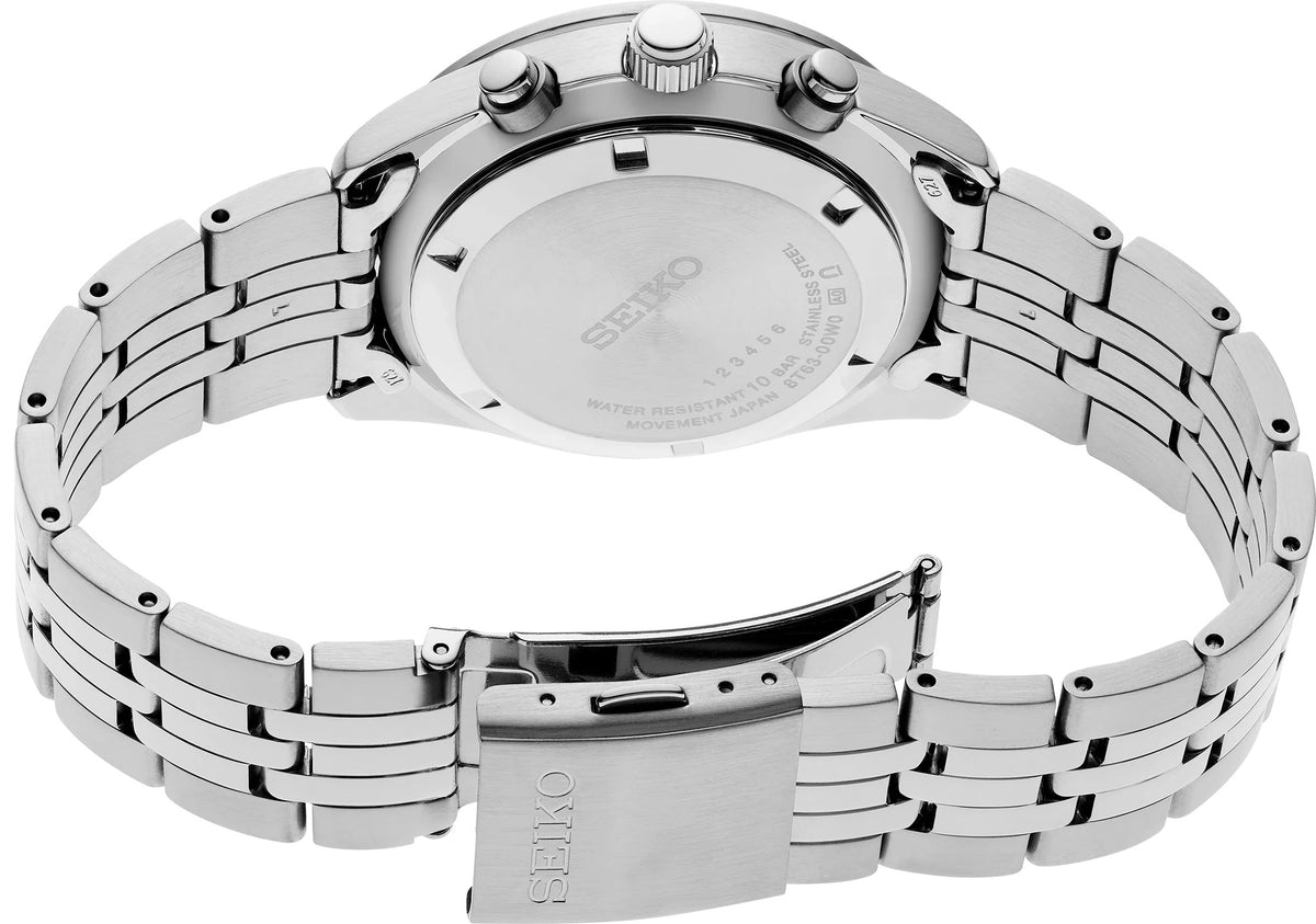 Seiko Sport Watch SSB425P1 Classic Quartz Chronograph WR100 'Panda' New