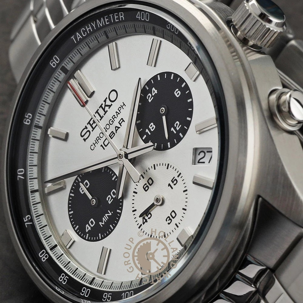 Seiko Sport Watch SSB425P1 Classic Quartz Chronograph WR100 'Panda' New