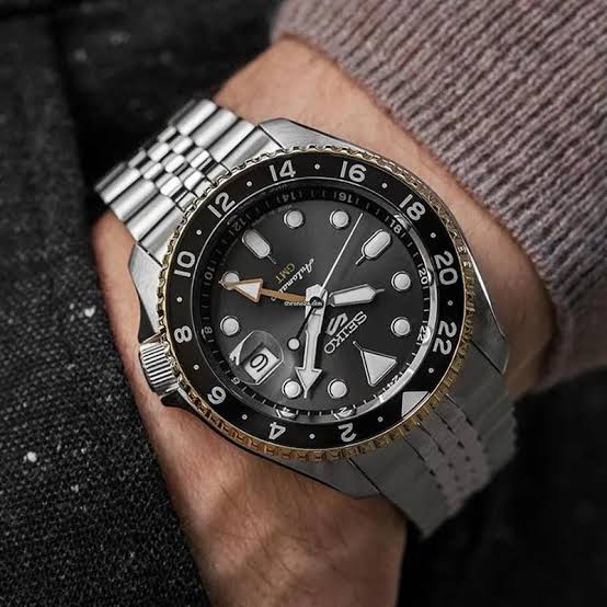 Seiko 5 Sports Automatic GMT SSK021 Watch JAPAN MADE Wr100 Dark Gold 4R34