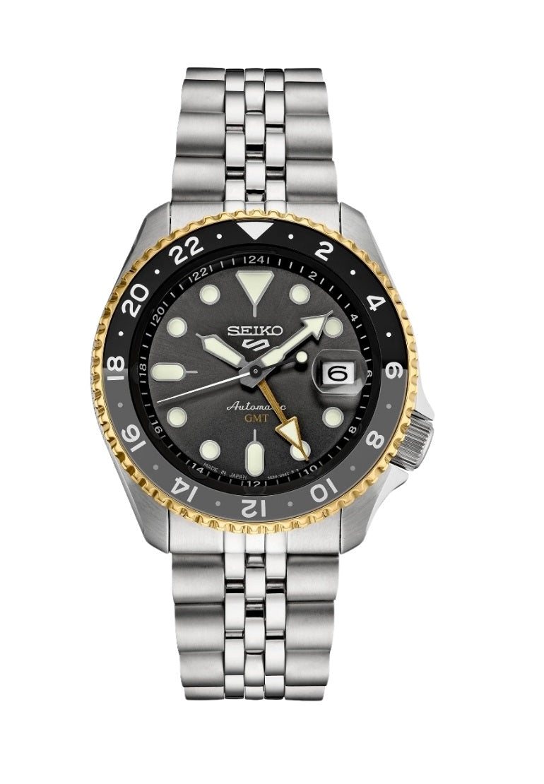 Seiko 5 Sports Automatic GMT SSK021 Watch JAPAN MADE Wr100 Dark Gold 4R34