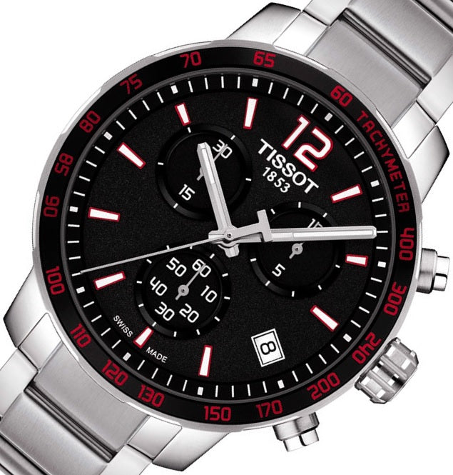 Tissot T-Sport Chrono Quickster Watch Man T095.417.11.057.00 WR100 SWISS MADE New