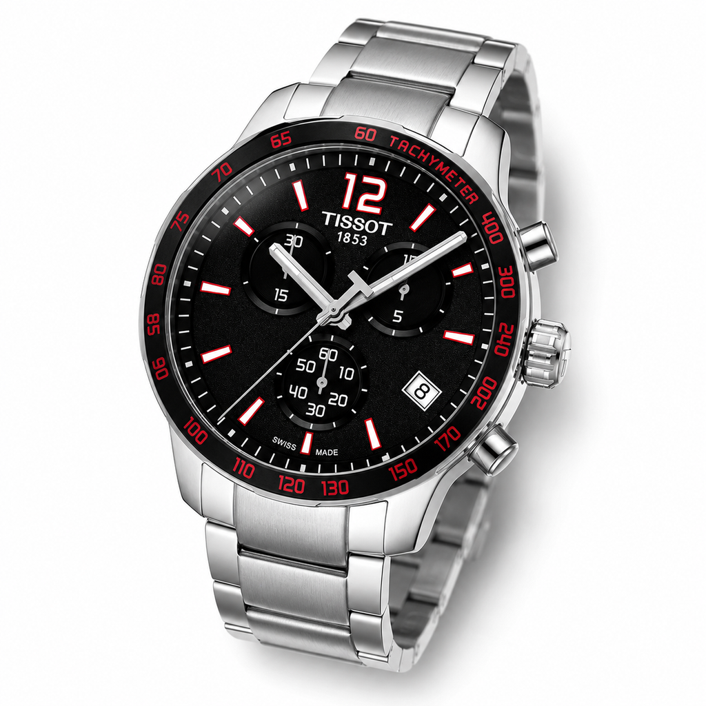 Tissot T-Sport Chrono Quickster Watch Man T095.417.11.057.00 WR100 SWISS MADE New