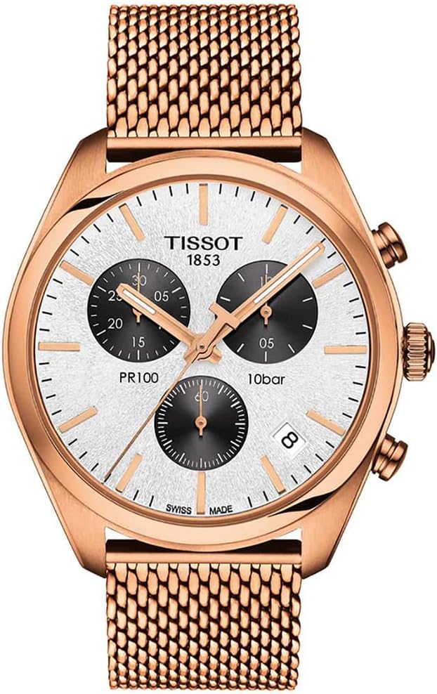 Tissot PR100 Chronograph Watch WR100 T101.417.33.031.01 SWISS MADE Gold New