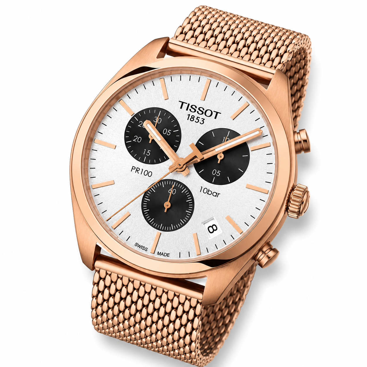 Tissot PR100 Chronograph Watch WR100 T101.417.33.031.01 SWISS MADE Gold New