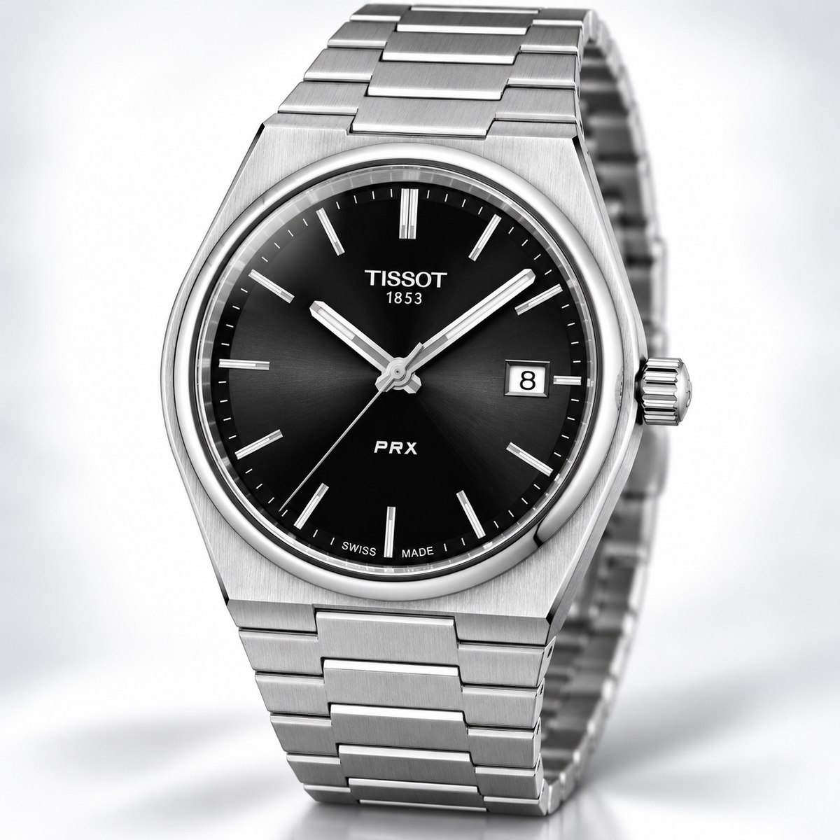 Tissot PRX 40mm Watch T137.410.11.051.00 WR100 SWISS MADE Quartz Black New