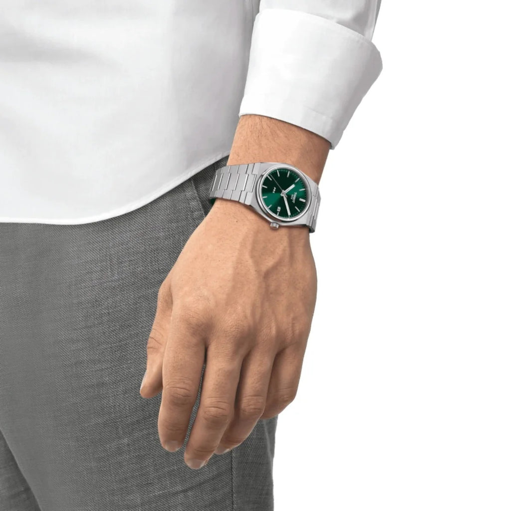 Tissot PRX 40mm Watch T137.410.11.091.00 WR100 SWISS MADE Quartz Green New