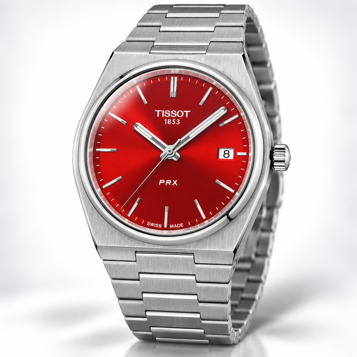 Tissot PRX 40mm Watch T137.410.11.421.00 WR100 SWISS MADE Quartz Red New