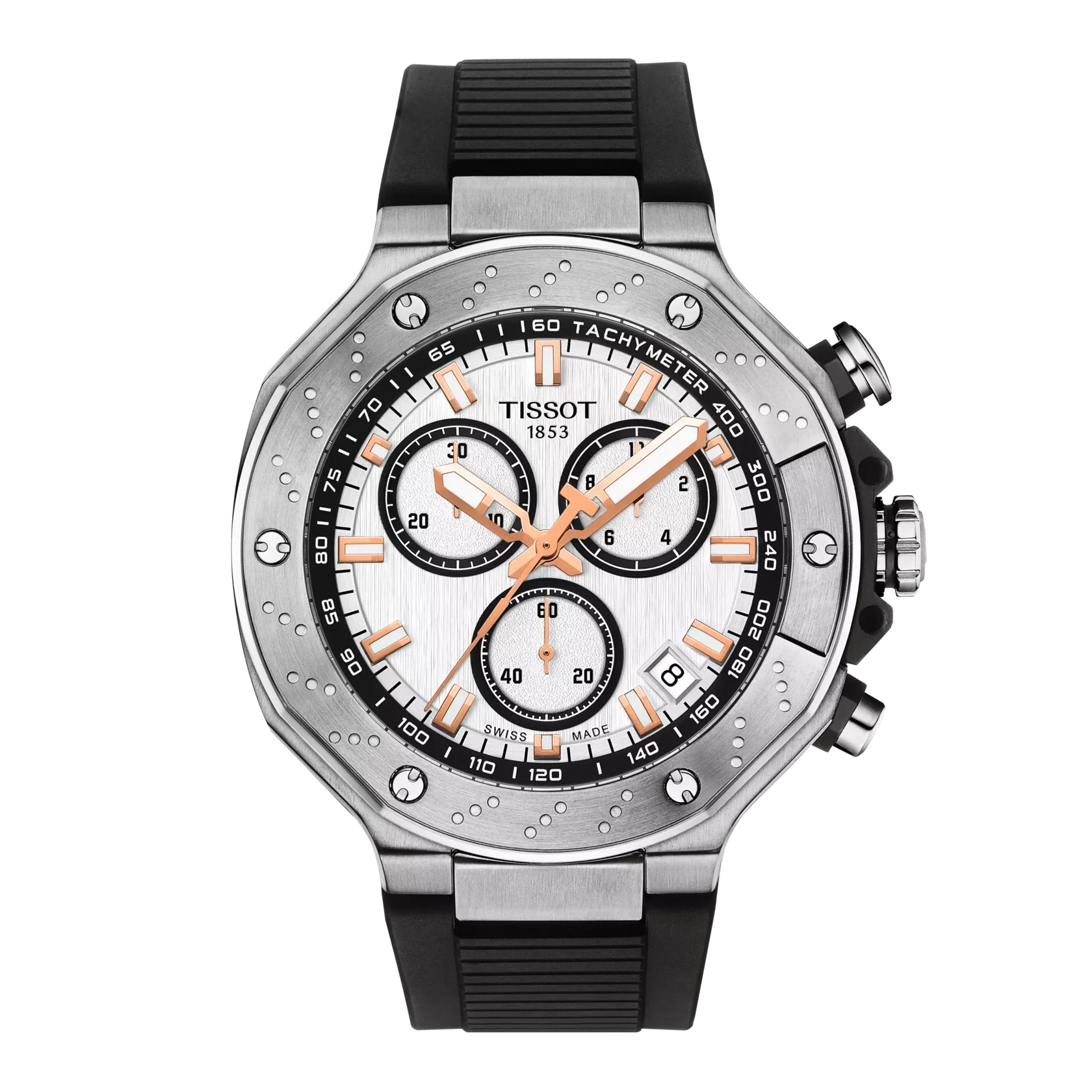 Tissot T-Race Quartz Chrono T141.417.17.011.00 SWISS MADE WR100 45mm Silver Gold