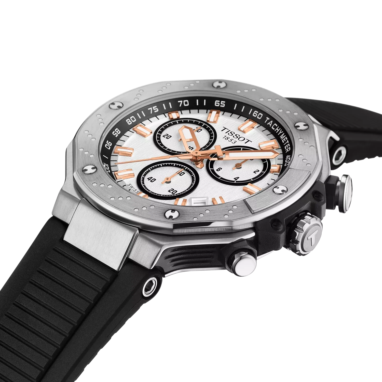 Tissot T-Race Quartz Chrono T141.417.17.011.00 SWISS MADE WR100 45mm Silver Gold